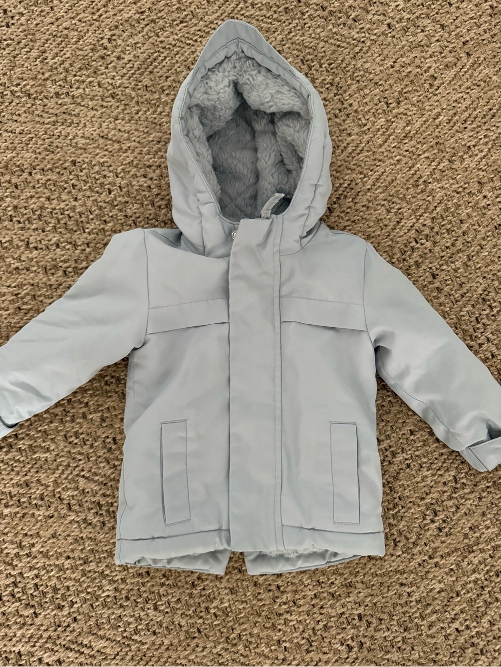 Cat & Jack Light Gray Hooded Puffer Coat